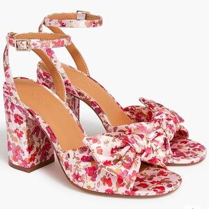 I Crew Printed knotted heeled sandals size 9